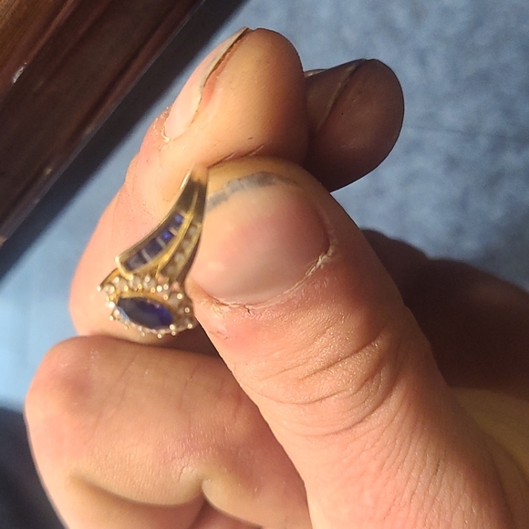Gold toned 925 silver ring - Picture 2 of 4